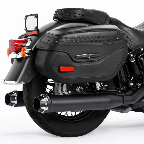 ハーレー M8ソフテイル トゥルーデュアルエキゾースト用 4インチ スリップオンマフラー アメリカン...