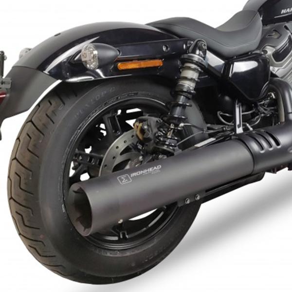 ハーレー ナイトスター RH975/S用 HC2-2B IRONHEAD ラウンド・スリップオンマフ...