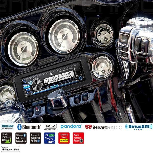 ハーレー ツーリング ブルートゥース対応4CHアンプ内蔵デッキ JVC KD-X35MBS