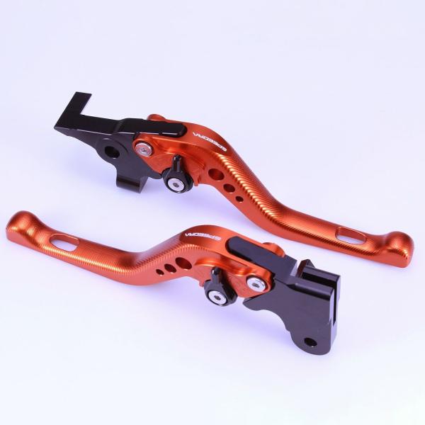 ハーレー  X350、X500 ショート・アジャスタブルレバーセット (オレンジ/ブラック) スピー...