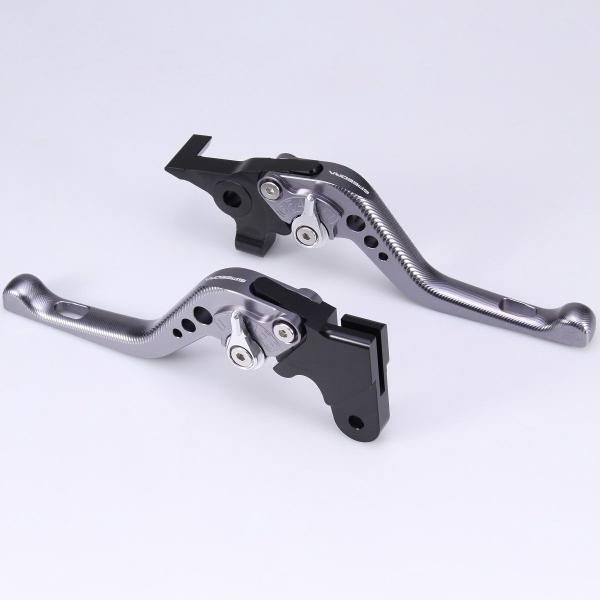 ハーレー  X350、X500 ショート・アジャスタブルレバーセット (チタン/シルバー) スピード...