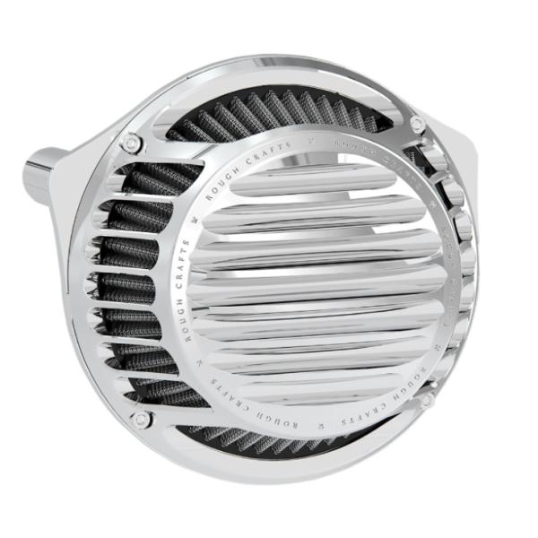 Rough Crafts フィンデザイン・ラウンドエアクリーナー スポーツスター用 クローム