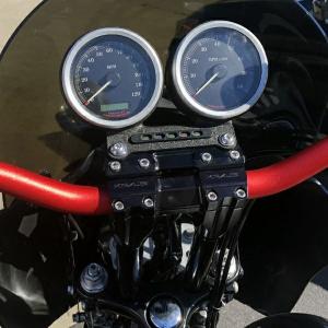 ダイナ、スポーツスター、FXR デュアルメーターマウント (ブラック