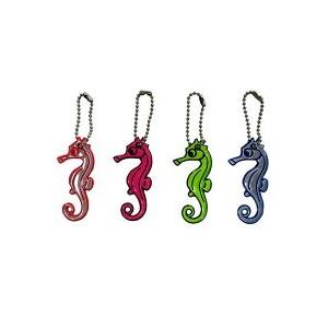 2個セット 反射キーホルダー タツノオトシゴ ドラゴン 交通安全 防犯 反射材 レッド ピンク イエ...