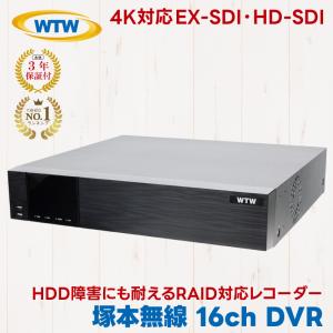 塚本無線 WTW-DEAP7016ER RAID 防犯カメラ レコーダー 4K 800万画素 EX-SDI HD-SDI AHD 16ch DVR WTW HDD 1TB 2TB 4TB 8TB 16TB 録画機｜hdc