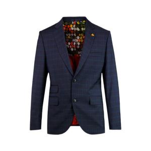 Gibson LONDON ギブソンロンドン / ネイビーチェックジャケット(Marriott) Navy -送料無料-｜he-lp