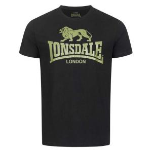 LONSDALE ロンズデール / ライオンロゴプリントTシャツ Black x Olive -送料...