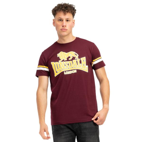 LONSDALE ロンズデール / ライオンロゴプリントTシャツ(METHLEY) Oxblood ...