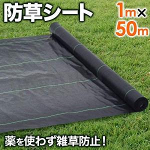 iimono117 防草シート 除草シート 雑草シート 通水性 園芸用シート 50m ／ 砂利 杭 ブラック ガーデニング 家庭菜