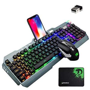 Cross Zebraゲーミングキーボードマウスセット 無線キーボード 英語配列 16RGB LEDバックライト充電式5000mAh大容