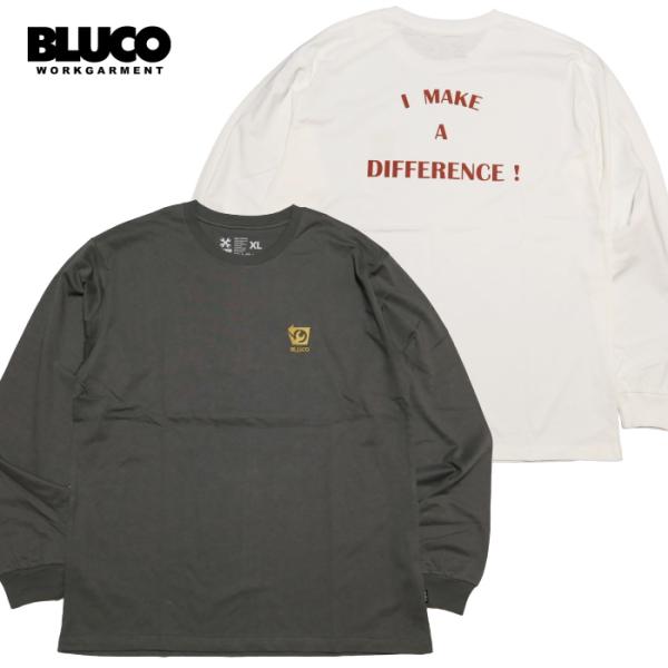 BLUCO ブルコ 長袖Tシャツ DIFFERENCE プリント ロゴ メンズ ロングTシャツ ロン...
