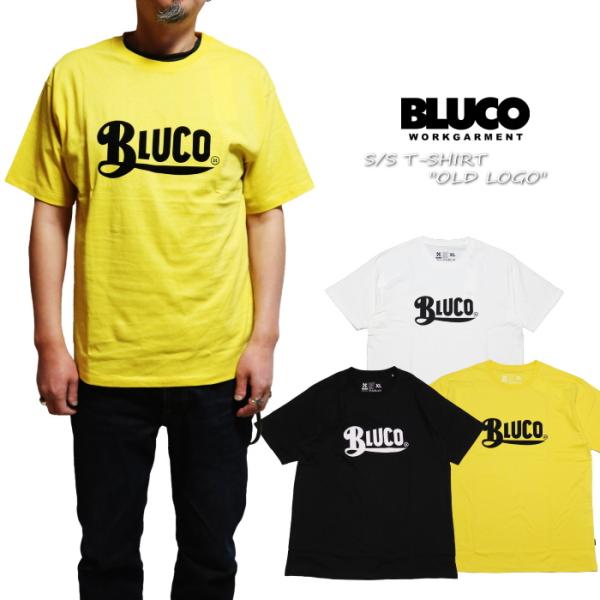 BLUCO ブルコ Tシャツ OLD LOGO ロゴプリント メンズ 半袖 ブラック 143-22-...