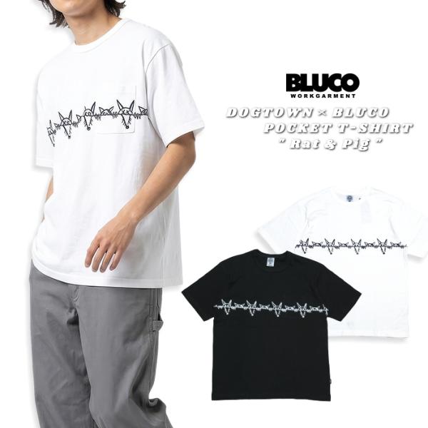 BLUCO×DOGTOWN ブルコ ポケットTシャツ ドッグタウンコラボ Rat＆Pig 半袖 メン...