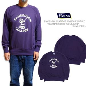 Pherrow's（フェローズ） 長袖 カレッジ プリント スウェット ラグラン