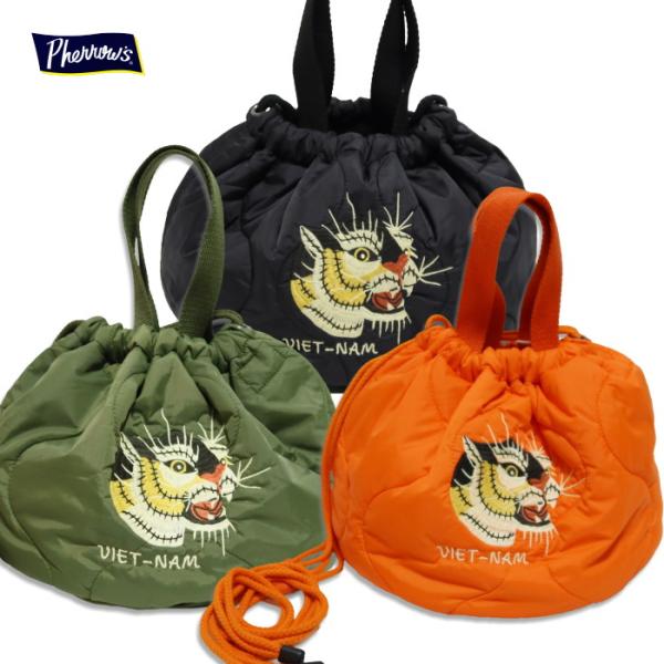 Pherrow's フェローズ スーベニアバッグ 巾着バッグ TIGER 虎 ベトナムマップ 手提げ...