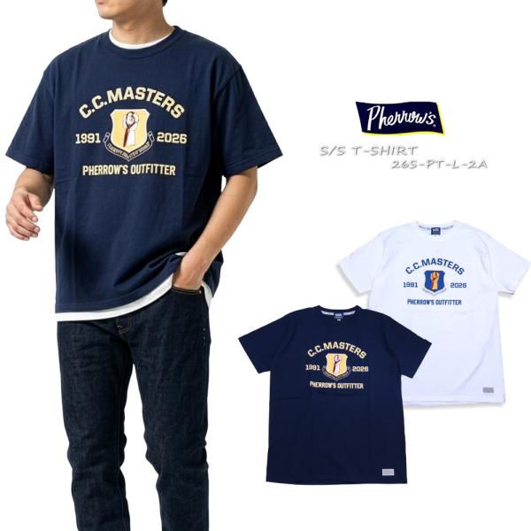 Pherrow's フェローズ 35周年記念デザインTシャツ 半袖 26S-PT-L-2A ミリタリ...