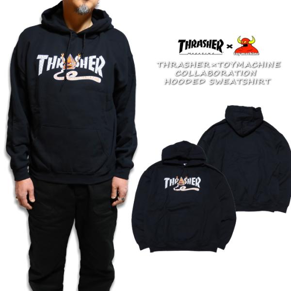 THRASHER スラッシャー ToyMachine トイマシーン スウェットパーカー コラボレーシ...