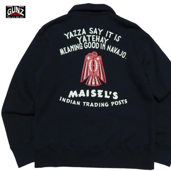 GUNZ ガンズ スウェットコサックジャケット 裏起毛 日本製 スウェットカーディガン メンズ ブラ...