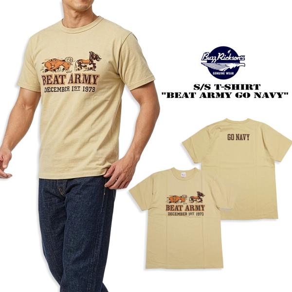 BUZZ RICKSON’S(バズリクソンズ) Tシャツ BEAT ARMY GO NAVY BR7...