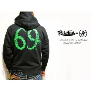 Rabbit Foot×HEAD LOCK ジップスウェットパーカー"69" HLSP-007