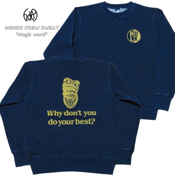 HEAD LOCK オリジナル インディゴスウェットシャツ "Magic word" HLSW-00...
