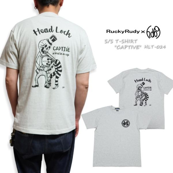 HEAD LOCK Tシャツ Lucky Rudy "CAPTIVE" メンズ 半袖 HLT-024