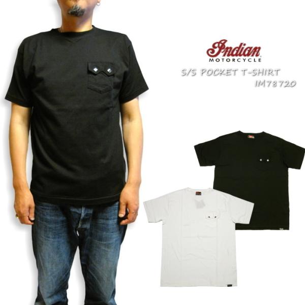 IndianMotorcycle インディアンモーターサイクル ポケットTシャツ 半袖 無地 IM7...