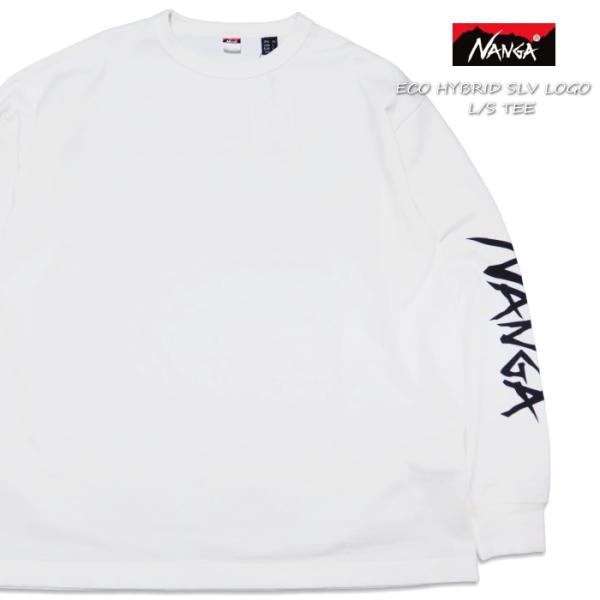 NANGA ナンガ エコハイブリッド 長袖Tシャツ 袖ロゴプリントT N2500-1L030A ホワ...