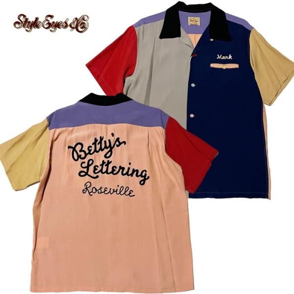 Style Eyes スタイルアイズ ボウリングシャツ クレイジー BETTY'S LETTERIN...