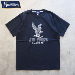 フェローズ Tシャツ 半袖 PHERROW'S メンズ AIR FORCE 半袖Tシャツ 24S-PT8 メンズ ライトニング・イーグル プリント エアフォース｜headfoot