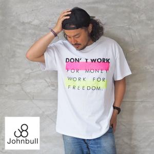 Johnbull ジョンブル Tシャツ プリント Tシャツ DON`T WORK 25706 メンズ 半袖 半袖Tシャツ オーバーサイズ ビッグシルエット｜headfoot