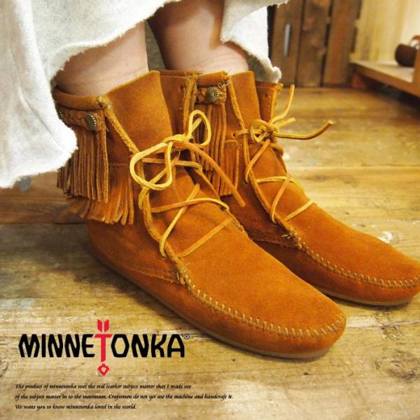 『 正規品 』MINNETONKA/ミネトンカDouble fringe front lace bo...