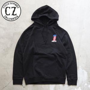 サイクルゾンビーズ パーカー CYCLE ZOMBIES PITSTOP Pullover Hooded Sweatshirt CZ-MHPS-028 メンズ プルオーバー 裏起毛 スウェット ロゴ｜headfoot