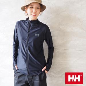 ヘリーハンセン ラッシュガード レディース 長袖 HELLY HANSEN ロングスリーブ フルジップラッシュガード HE82213 水着 フルジップ｜headfoot