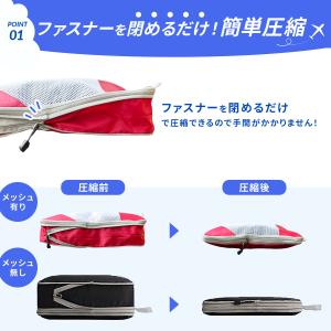 圧縮バッグ ファスナー コンパクト トラベル ...の詳細画像3
