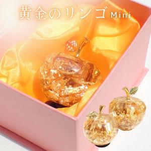 黄金のリンゴ ミニ 金箔入り りんご 小 ゴールドアップル お正月 縁起物 林檎 箱付き 風水 幸福...