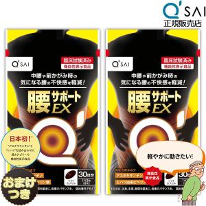 キューサイ 腰サポートEX 315mg×90粒 2袋まとめ買い おまけ 腰ケア 腰の痛み 腰痛 改善 サプリメント アスタキサンチン ヒハツ 筋肉 筋力 血流 血行