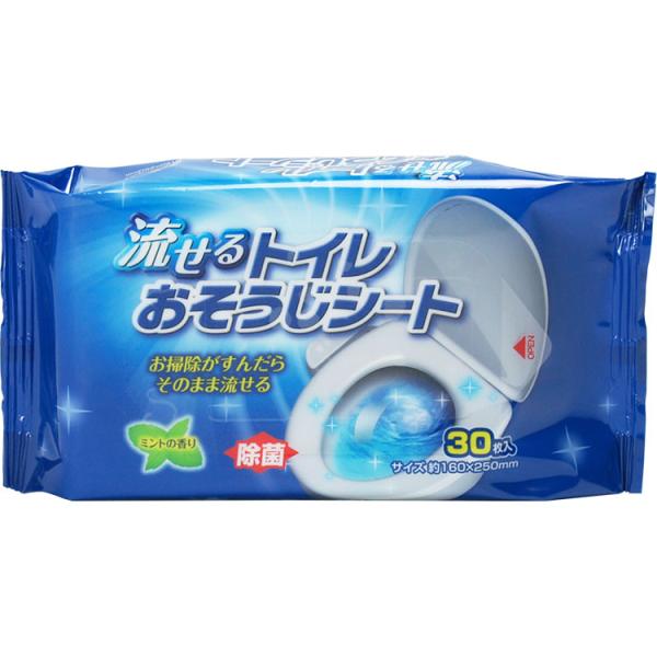 排泄洗浄・清拭 流せるトイレおそうじシート / QB-116　30枚入 高齢者・介護・ストリックスデ...