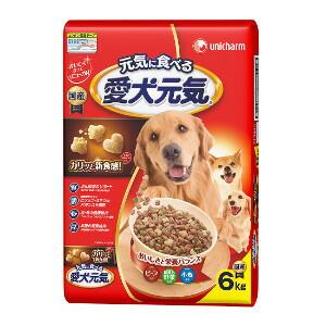 ３個セット ユニ・チャーム 愛犬元気 全成長段階用 ビーフ・緑黄色野菜・小魚入り　6kg　45206...