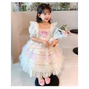 子供服 ドレス発表会 ロリータ 半袖ワンピースロリータ服 キッズ lolita 女の子 洋服 コスプレ プリンセス 可愛い 夏 子どもドレス 子供の日 親子服 卒業式｜healthsky