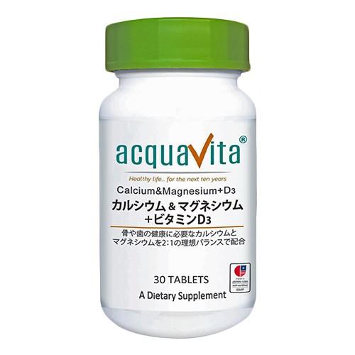 アクアヴィータ　カルシウム＆マグネシウム＋ビタミンD3　30粒 - ACQUA