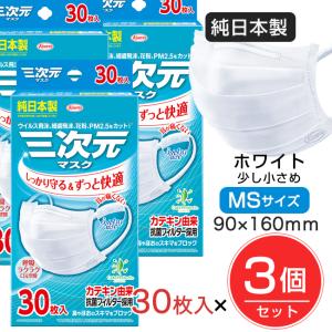 三次元マスク ふつう Mサイズ ホワイト 30枚入 ［純日本製マスク