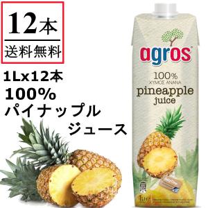 パイナップルジュース 果汁100％ 1L×12本 業務用 パインアップル agros  まとめ買い 濃縮還元  送料無料