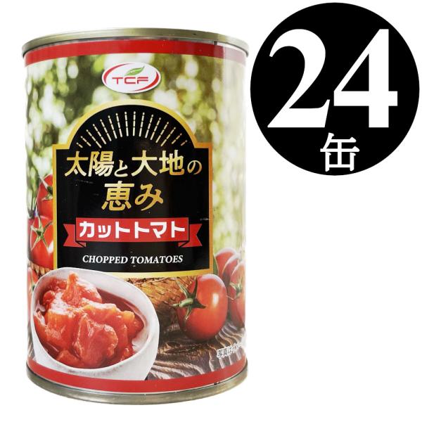 太陽と大地の恵み カット トマト缶 390gx24缶 トマト 缶詰 完熟 ダイスカット 業務用 まと...