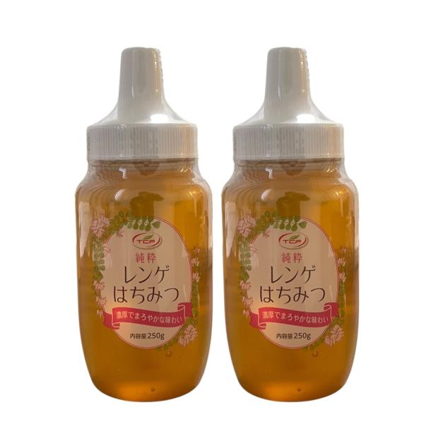 純粋レンゲはちみつ 250g x2本 蜂蜜 ハチミツ 100%純粋 大容量 れんげ とんがり容器 ト...