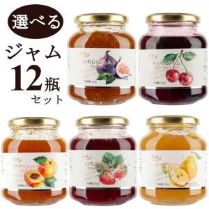 選べる ジャム 372gx12個セット （いちご チェリー いちじく アプリコット かりん） フルーツジャム ストロベリー さくらんぼ 無花果 フィグ 送料無料