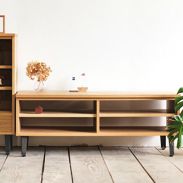 テレビボード 無垢×アイアン 幅120cm｜テレビ台 オーク ブラックアイアン インダストリアル メ...