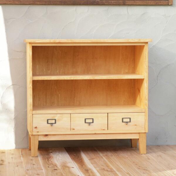 ローキャビネット オープンタイプ｜パイン材 キャビネット 木製 収納 キッチン収納 北欧 リビングボ...