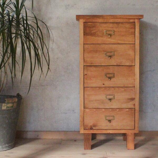 ミニ ５段 チェスト｜タンス 収納 洋服タンス スリム コンパクト 完成品 日本製 木製 パイン材 ...