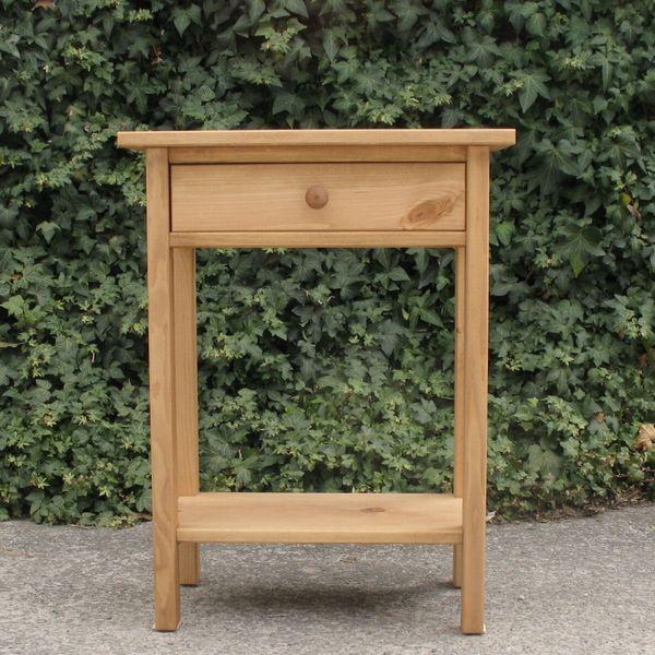 ミニテーブル棚板付き パイン材｜サイドテーブル 引き出し付き リビングボード コンソール 電話台 デ...